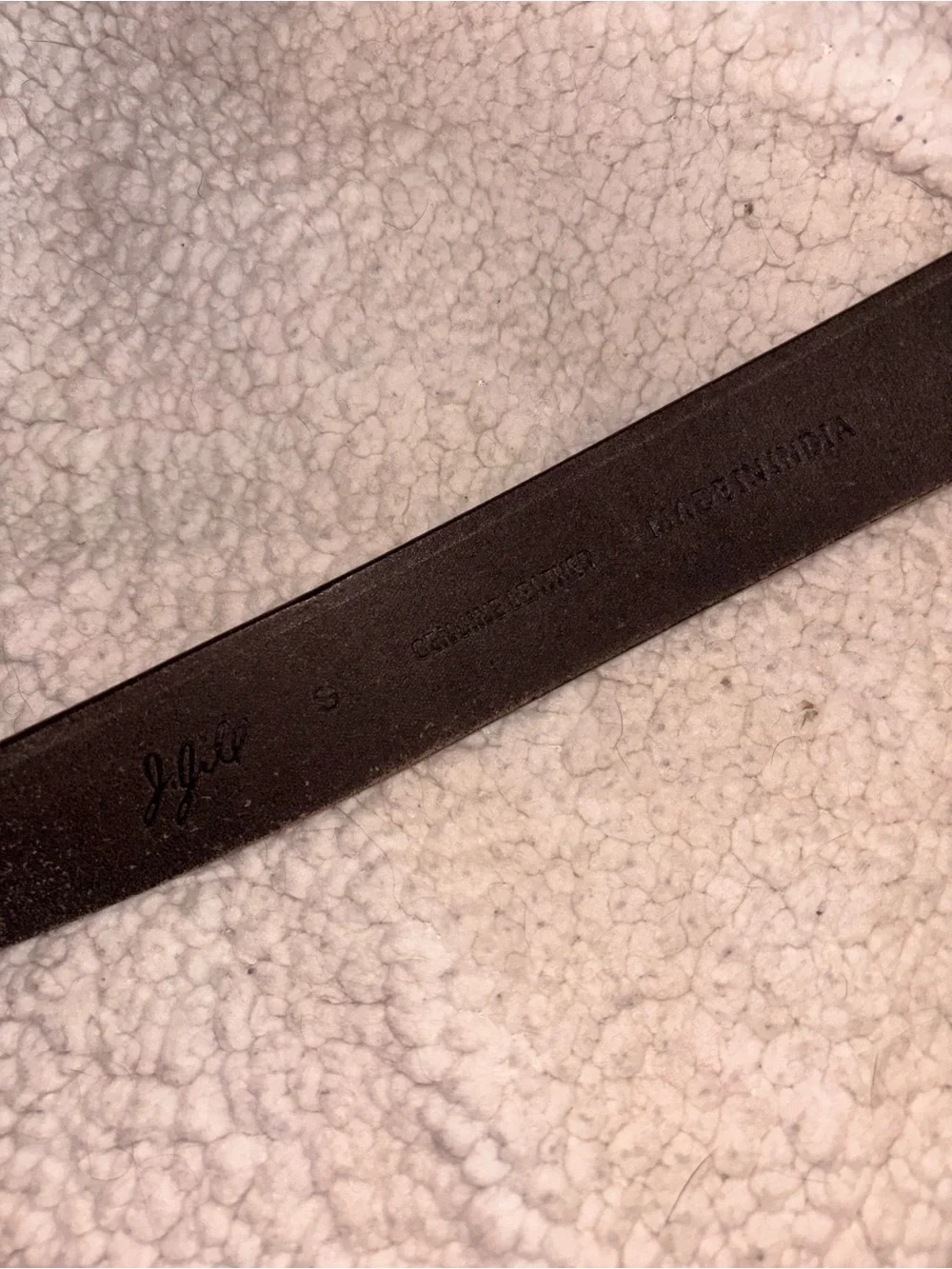 J. Jill Genuine Leather Brown Embossed Oval Buckle Belt Size Small